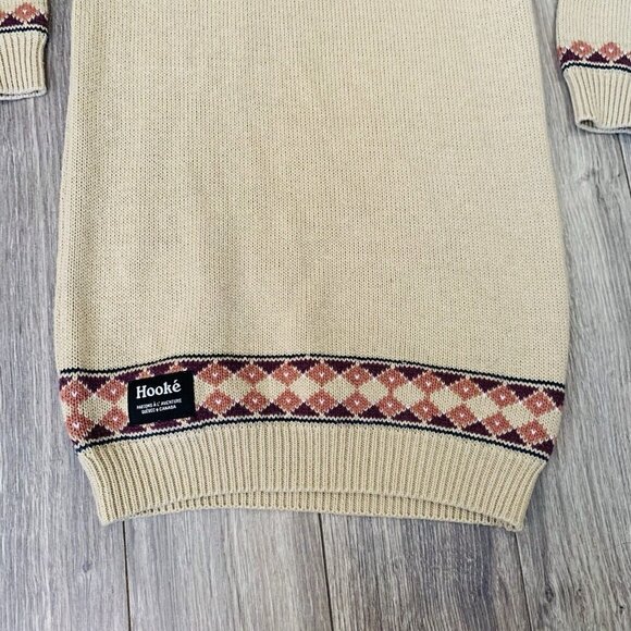 Hooke Knit Sweater Dress Teens Size 14 Long Sleeve Elbow Patches Norway Nordic - Picture 5 of 14